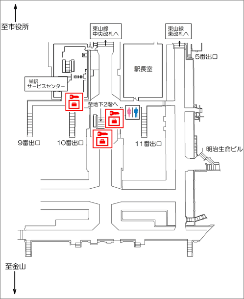 栄駅 東山線 地下1階